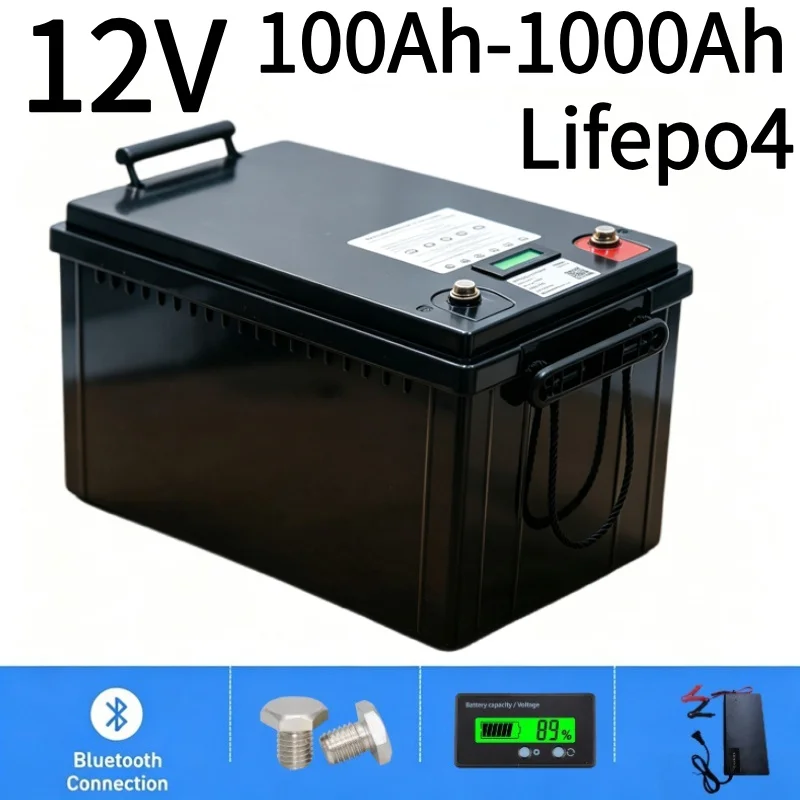 Lifepo4 12V 100Ah Bms Bluetooth - Batteria LiFePO4 12V 100Ah-1000Ah, con BMS