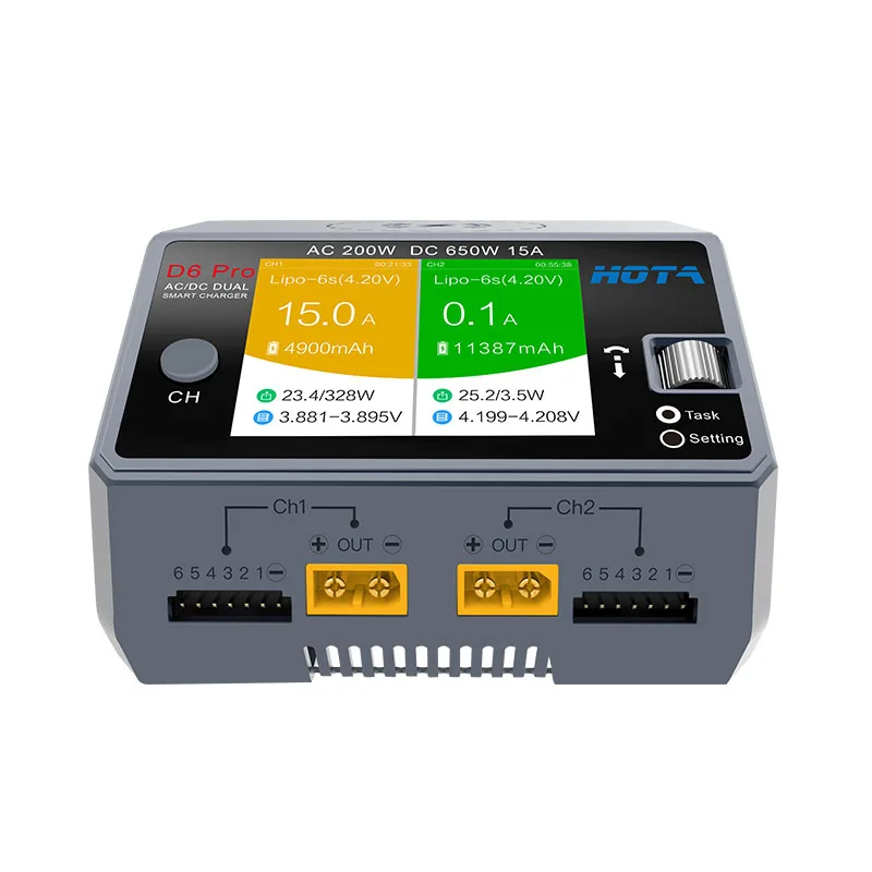 HOTA D6 Pro AC 200w DC 2x325w  - Hota D6 Pro Dual Lipo Charger recensione e prezzo